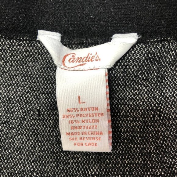 Candies Black Flared Mini Skirt with White Chevron Pattern Large - Picture 3 of 6